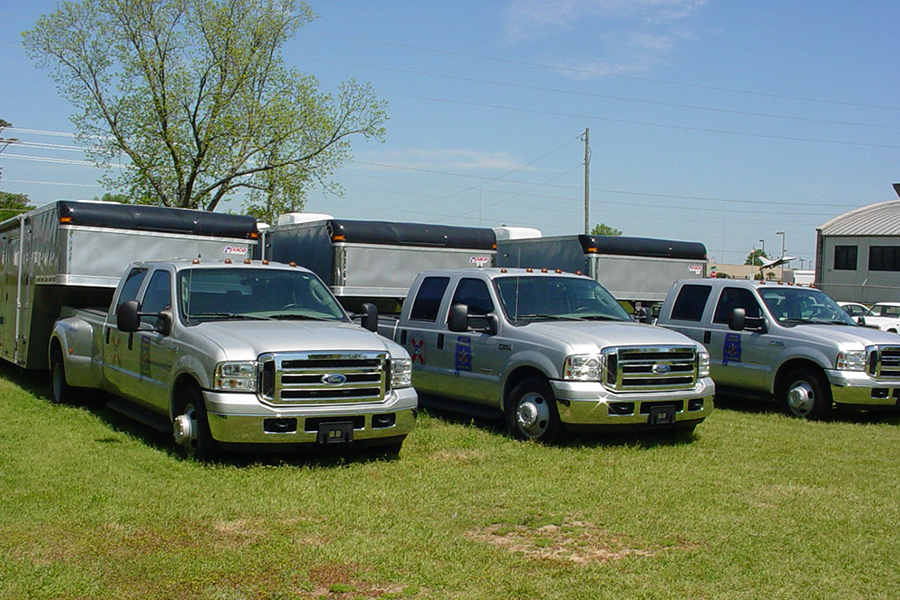 Alabama Law Enforcement Agency (ALEA) trucks with trailers